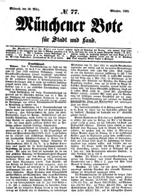 Münchener Bote für Stadt und Land Mittwoch 30. März 1853