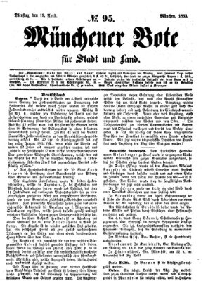 Münchener Bote für Stadt und Land Dienstag 19. April 1853