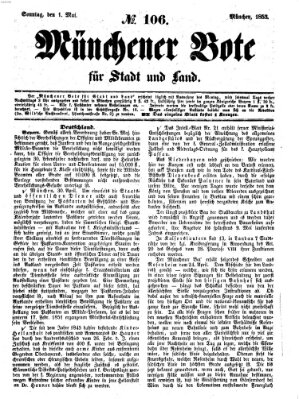 Münchener Bote für Stadt und Land Sonntag 1. Mai 1853