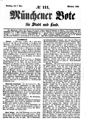 Münchener Bote für Stadt und Land Samstag 7. Mai 1853