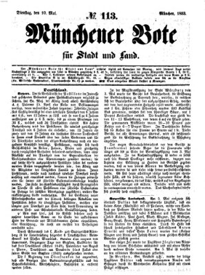 Münchener Bote für Stadt und Land Dienstag 10. Mai 1853