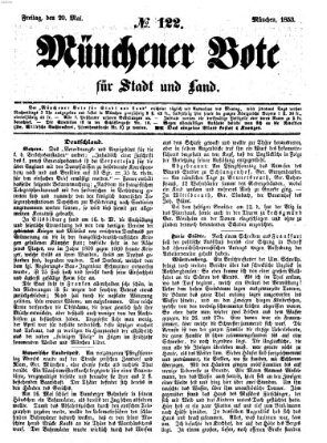 Münchener Bote für Stadt und Land Freitag 20. Mai 1853