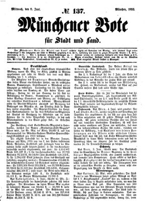 Münchener Bote für Stadt und Land Mittwoch 8. Juni 1853