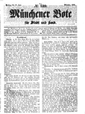 Münchener Bote für Stadt und Land Freitag 10. Juni 1853