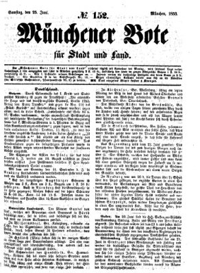 Münchener Bote für Stadt und Land Samstag 25. Juni 1853