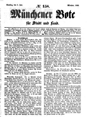 Münchener Bote für Stadt und Land Samstag 2. Juli 1853