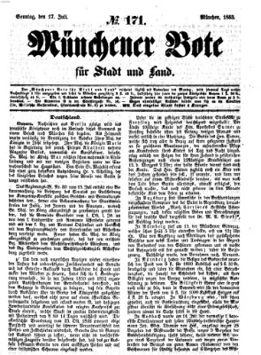 Münchener Bote für Stadt und Land Sonntag 17. Juli 1853