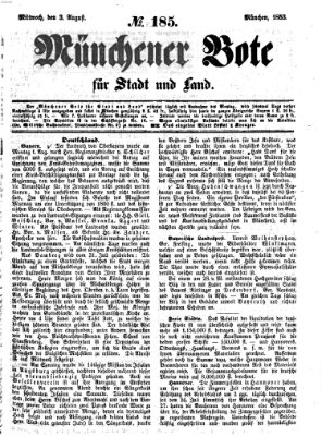 Münchener Bote für Stadt und Land Mittwoch 3. August 1853