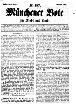 Münchener Bote für Stadt und Land Freitag 5. August 1853