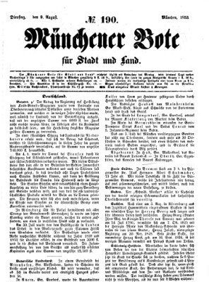 Münchener Bote für Stadt und Land Dienstag 9. August 1853