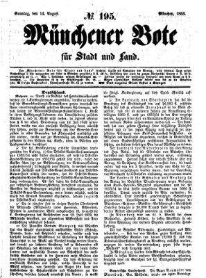 Münchener Bote für Stadt und Land Sonntag 14. August 1853