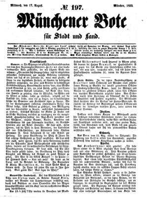 Münchener Bote für Stadt und Land Mittwoch 17. August 1853