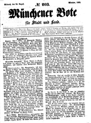 Münchener Bote für Stadt und Land Mittwoch 24. August 1853