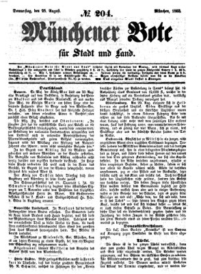 Münchener Bote für Stadt und Land Donnerstag 25. August 1853