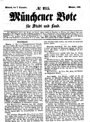 Münchener Bote für Stadt und Land Mittwoch 7. September 1853