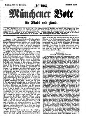 Münchener Bote für Stadt und Land Sonntag 18. September 1853