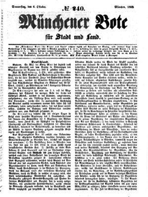 Münchener Bote für Stadt und Land Donnerstag 6. Oktober 1853