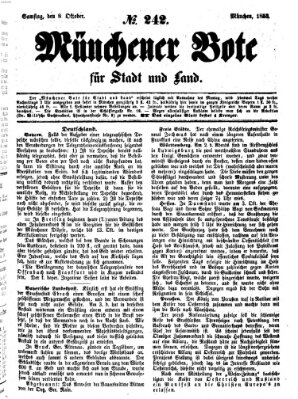 Münchener Bote für Stadt und Land Samstag 8. Oktober 1853