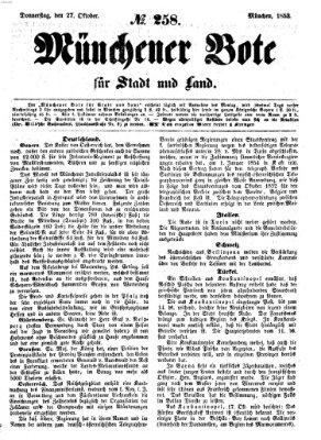 Münchener Bote für Stadt und Land Donnerstag 27. Oktober 1853