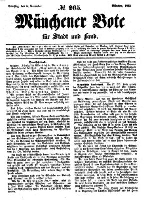 Münchener Bote für Stadt und Land Samstag 5. November 1853