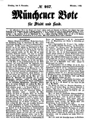 Münchener Bote für Stadt und Land Dienstag 8. November 1853