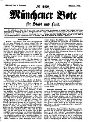 Münchener Bote für Stadt und Land Mittwoch 9. November 1853