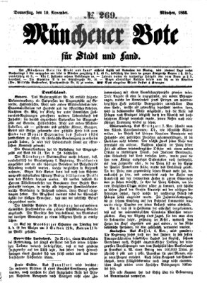 Münchener Bote für Stadt und Land Donnerstag 10. November 1853