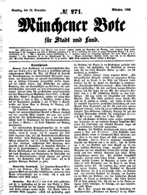 Münchener Bote für Stadt und Land Samstag 12. November 1853