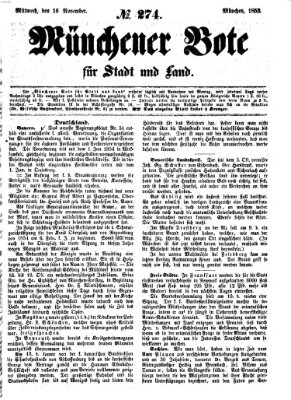 Münchener Bote für Stadt und Land Mittwoch 16. November 1853