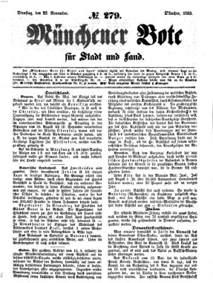 Münchener Bote für Stadt und Land Dienstag 22. November 1853