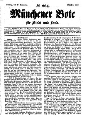 Münchener Bote für Stadt und Land Sonntag 27. November 1853