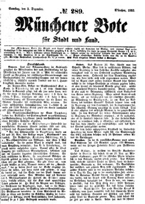 Münchener Bote für Stadt und Land Samstag 3. Dezember 1853