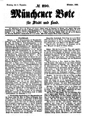 Münchener Bote für Stadt und Land Sonntag 4. Dezember 1853