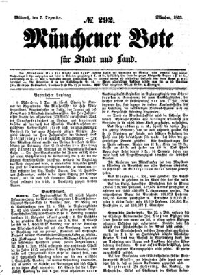 Münchener Bote für Stadt und Land Mittwoch 7. Dezember 1853