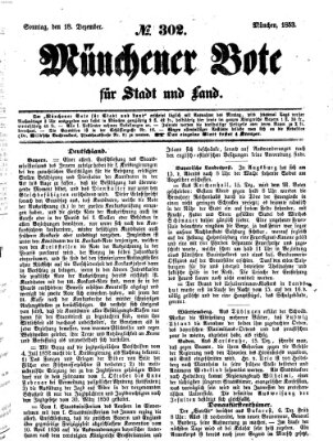 Münchener Bote für Stadt und Land Sonntag 18. Dezember 1853