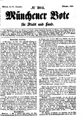 Münchener Bote für Stadt und Land Mittwoch 21. Dezember 1853