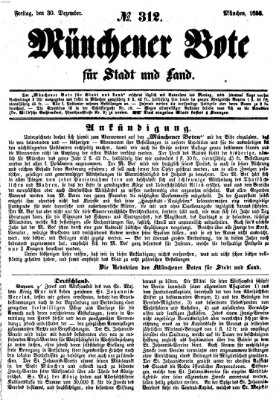 Münchener Bote für Stadt und Land Freitag 30. Dezember 1853