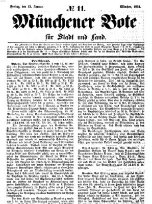 Münchener Bote für Stadt und Land Freitag 13. Januar 1854