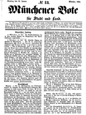 Münchener Bote für Stadt und Land Sonntag 15. Januar 1854