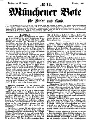 Münchener Bote für Stadt und Land Dienstag 17. Januar 1854