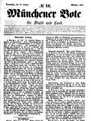 Münchener Bote für Stadt und Land Donnerstag 19. Januar 1854