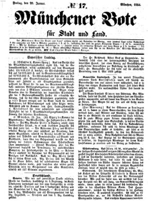 Münchener Bote für Stadt und Land Freitag 20. Januar 1854