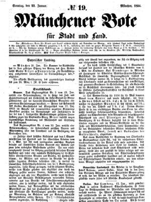 Münchener Bote für Stadt und Land Sonntag 22. Januar 1854