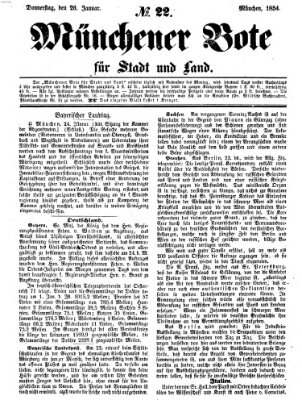 Münchener Bote für Stadt und Land Donnerstag 26. Januar 1854