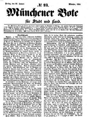 Münchener Bote für Stadt und Land Freitag 27. Januar 1854