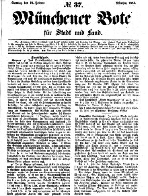 Münchener Bote für Stadt und Land Sonntag 12. Februar 1854