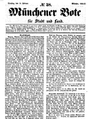 Münchener Bote für Stadt und Land Dienstag 14. Februar 1854