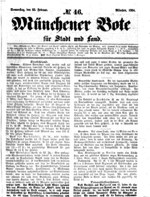 Münchener Bote für Stadt und Land Donnerstag 23. Februar 1854