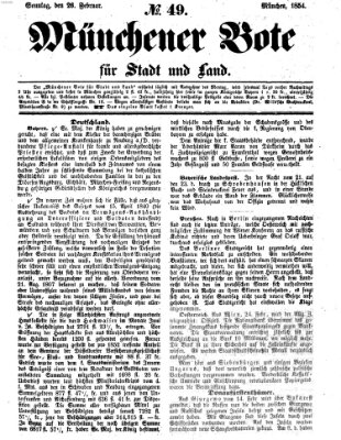 Münchener Bote für Stadt und Land Sonntag 26. Februar 1854