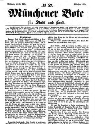 Münchener Bote für Stadt und Land Mittwoch 8. März 1854